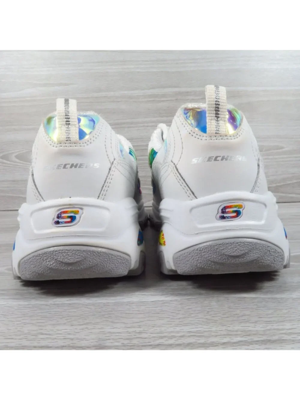 Skechers D'Lites Summer Fiesta White Women's Sz 9.5 Wide Fit Air-Cooled 149015W